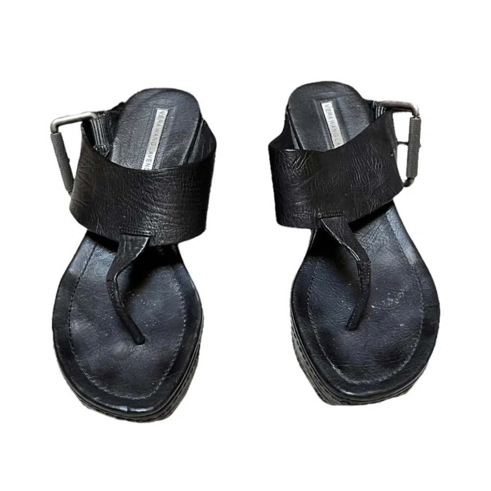 Vera Wang  lavender wedge sandals​